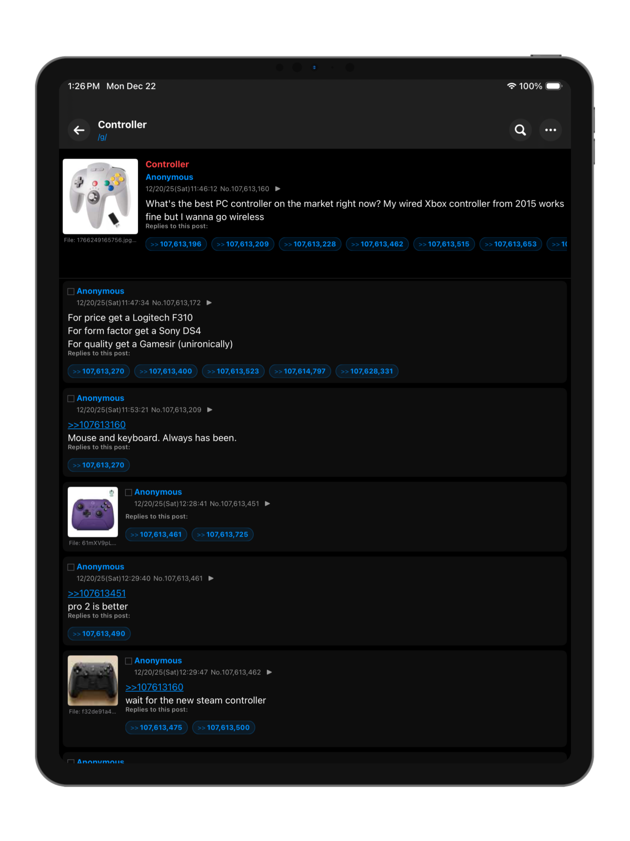 Overboard iPad thread view
