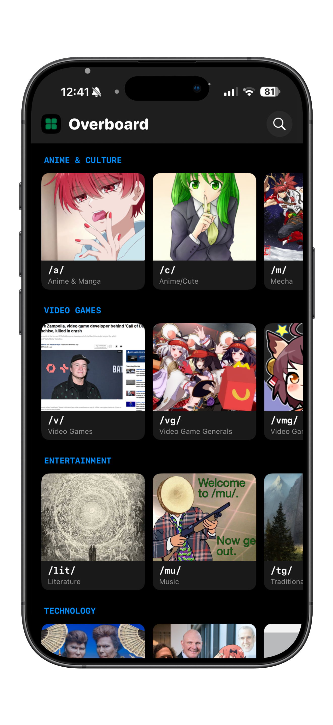 Overboard iPhone home screen