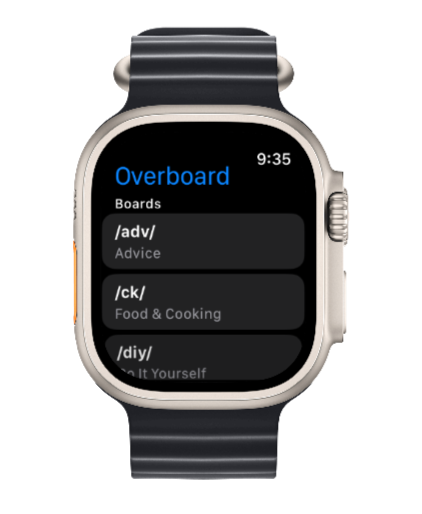 Overboard Apple Watch boards